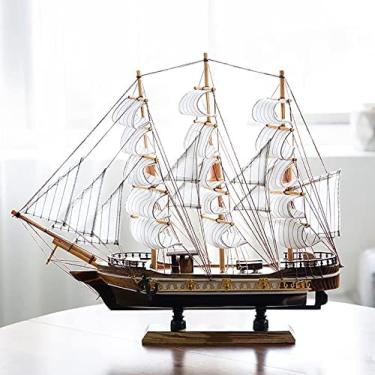 Imagem de Modelo De Navio Modelo De Veleiro De Madeira Estilo Mediterrâneo Artesanal Decorações Para Casa Para Presente De Festa De Aniversário Perfeito