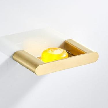 Imagem de Conjunto de banheiro dourado escovado - Toalheiro de aço inoxidável 304 - Ferragens, saboneteira