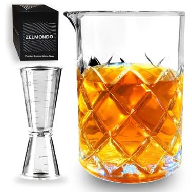 Imagem de ZELMONDO Copo Para Coquetel Premium De 24 Oz Com Dosador Duplo Plástico Transparente - Misturador Resistente E Espesso Bartenders, Entusiastas, Acessórios Profissionais Bar
