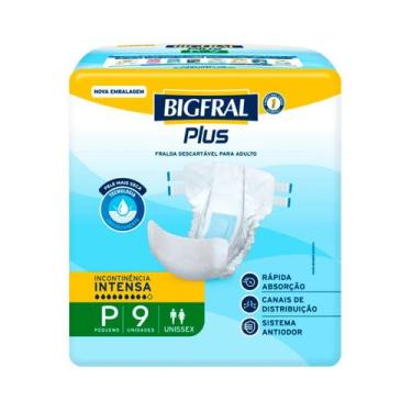 Imagem de Fralda Geriátrica Plus Bigfral - Tamanho P - 9 Unidades