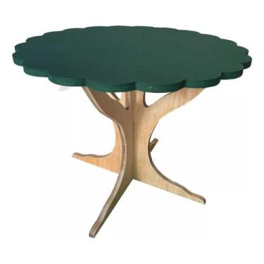 Imagem de Mesinha Mesa Árvore C/ 3 Cadeiras Infantil Montess Cm2023 Verde-escuro