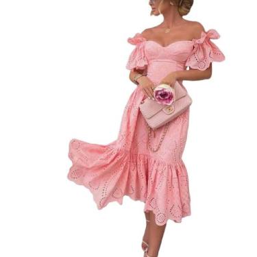 Imagem de A1502-Vestido Festa Véspera Ciganinha Bojo Laise Lese Babado Luxo - Xu