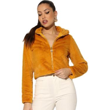 Imagem de Casaco Curto Onça Preta Pelo IN23 Marrom Feminino-Feminino