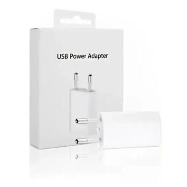 Imagem de Fonte Carregador 5W USB Compatível com Iphone/5/6/6s/7/8/Plus/11/XS/Ma