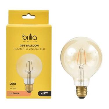 Imagem de Lâmpada filamento led balloon vintage g95 2,5w 2000k e27 âmbar - brili