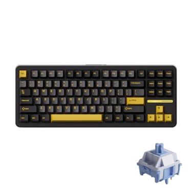 Imagem de Akko TAC87 Teclado mecânico multimodo preto e dourado para jogos com teclas de perfil cereja PBT, interruptor espelhado