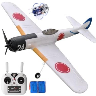 Imagem de Ssccgym Avião de avião com controle remoto Ki-84 690 mm para iniciantes adultos especialista 4 canais motor sem escovas RC asa fixa 3D/6G Stunt Flying Mode RC Glider 1/16 (branco)