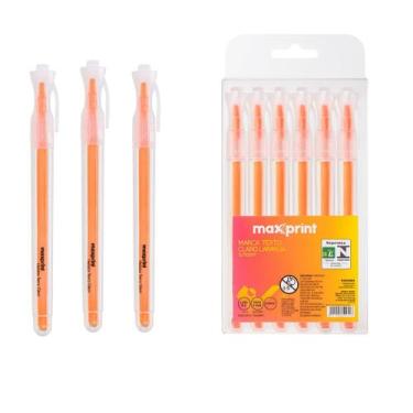 Imagem de Kit 3 Caneta Marca Texto Maxprint Clear Laranja