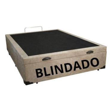 Imagem de Base Box Bau Casal Suede Reforçada Blindada - So1clique, Bege