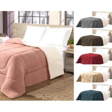 Imagem de Edredom sherpa cobredoon king cobertor lã pele de carneiro felpudo fof