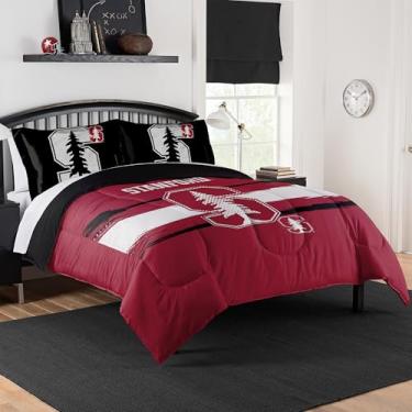 Imagem de Conjunto de edredom Stanford Cardinals – roupa de cama Cardinals para dormitórios, quartos de hóspedes, trailers, tailgates e decoração de dia de jogo Stanford, casal/queen