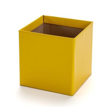 Imagem de CACHEPOT PAPELÃO QUADRADO 15 PARA FLORES E PRESENTES. (AMARELO)