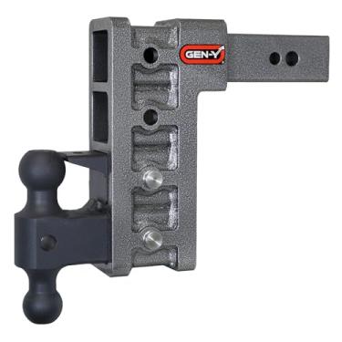 Imagem de Engate de queda GEN-Y GH-524 MEGA-Duty ajustável de 19 cm com esfera dupla GH-051, trava de pino GH-032 para receptor de 5 cm - Capacidade de reboque de 7,3 kg - Peso da língua de 900 g