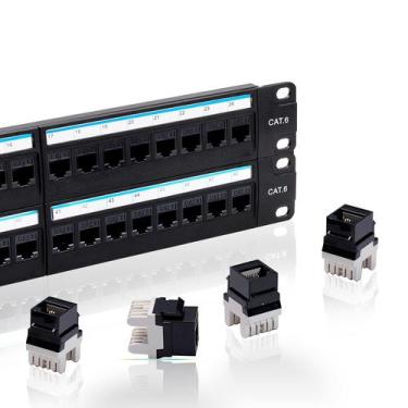 Imagem de Painel de conexão Lysymixs Cat6 48 portas com Keystone RJ45 19"