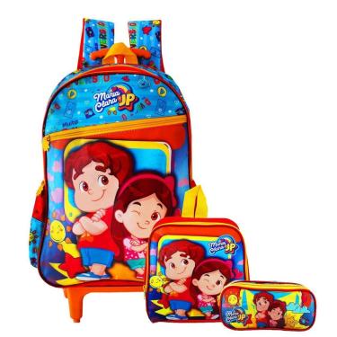 Imagem de Kit Mochila Rodinhas + Estojo + Lancheira Maria Clara E Jp
