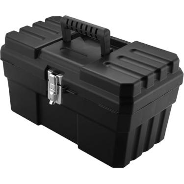 Imagem de Akro-Mils Caixa de ferramentas de plástico 09514 ProBox de 35,5 cm para ferramentas, hobby ou artesanato com bandeja removível, 35,5 cm x 20,3 cm x 20,3 cm, preta
