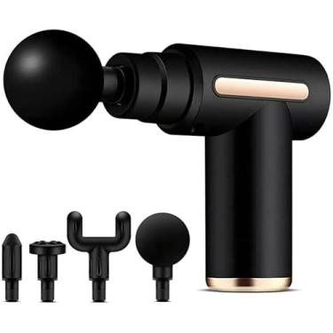 Imagem de Massageador Muscular Profissional Elétrico Portátil – Pistola Silenciosa Recarregável USB com 4 Ponteiras, Alívio da Dor e Relaxamento Muscular Imediato