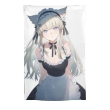 Imagem de LIEGBMEU Tapeçaria sexy de menina anime 152 x 228 cm arte de colcha de parede decoração de tapeçaria caprichosa AF140