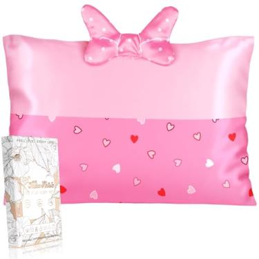 Imagem de Miss Adola 1 pacote de fronhas infantis 33 x 45 cm para crianças - fronhas fofas de seda macia respirável para cabelo e pele com zíper oculto para meninas, design kawaii divertido para roupa de cama