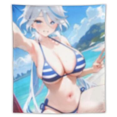 Imagem de LIEGBMEU Sexy Bikini Hot Anime Girl Tapeçaria 127.0 cmx152.4 cm Interior Exterior Wall Quilt Art Decoração de Tapeçaria Caprichosa, AD31