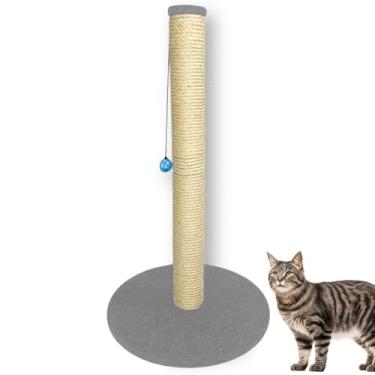 Imagem de Arranhador para Gato Torre 86cm de Altura Base Grande com Carpete Brinquedo Interativo Sisal 8mm (Cinza)