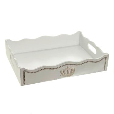 Imagem de Bandeja Fantasia Pérola Branca E Corôa Quarto Bebê Infantil