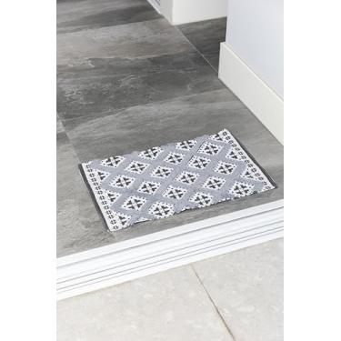 Imagem de Tapete Tufting Algodão 45x75cm | Felpudo, Macio e Estampa Geométrica – Para Sala, Quarto, Entrada ou Lavabo