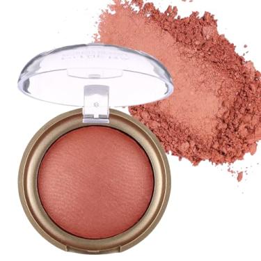 Imagem de Blush assado, blush marmorizado para bochechas, paleta de pó de blushes com acabamento acetinado brilhante, cor montável em pó natural para maquiagem facial