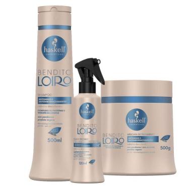 Imagem de Kit Bendito Loiro Haskell Shampoo + Máscara 500mL/g + Fluído