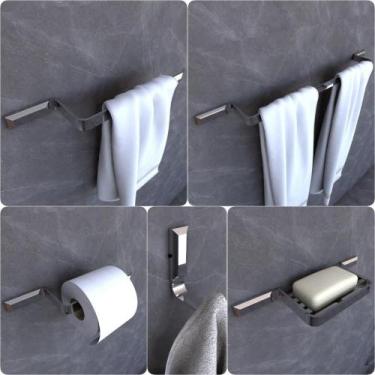 Imagem de Kit Acessórios Para Banheiro Cromado Empire 5 peças - MetalCromo