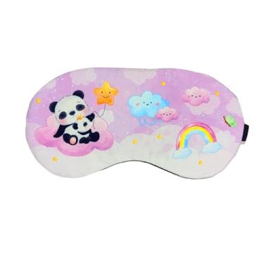 Imagem de Máscara de Dormir Panda Arco Iris Colorido Tapa Olhos Nuvem Estrelas