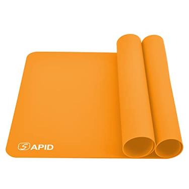 Imagem de Sapid 2 peças de tapete de silicone espesso para artesanato, folha de silicone antiaderente para resina epóxi, molde de joias, tapetes de pintura de arte, tapete de pastelaria de grau alimentício, jogo americano resistente ao calor (40 x 28 cm, laranja)