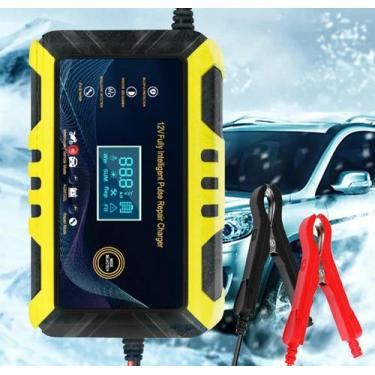 Imagem de Carregador Inteligente Bateria 6a 12v Tela Lcd Carro Moto - HAICHUAN E