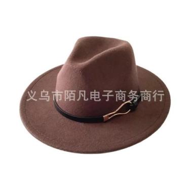 Imagem de Chapéu Feminino De Feltro De Lã Para Outono/Inverno Com Fivela Estilo 