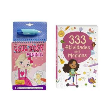 Imagem de Kit 2 livros para meninas - aquabook meninas - livro de colorir com ág