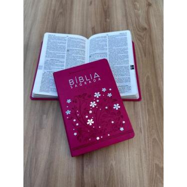 Imagem de Bíblia rosa básica SBB  revista e atualizada