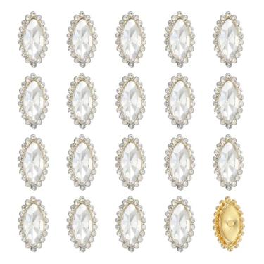 Imagem de HARFINGTON 30 peças costuradas em strass 7 x 15 mm gota de lágrima cristal strass metal flatback costura garra acessórios de roupas para artesanato faça você mesmo, roupas, sapatos, bolsas, decorações