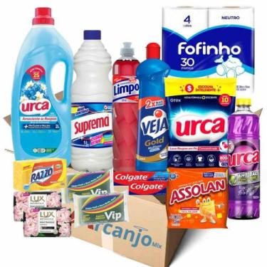 Imagem de Cesta Básica De Higiene E Limpeza 15 Itens Premium Qualidade - Arcanjo