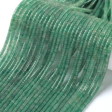 Imagem de 2 x 4 mm, 155 peças, cilindro de tubo de aventurina verde, Rondelle, abaco, disco, espaçador, contas soltas para fazer joias, pulseira, acessórios DIY