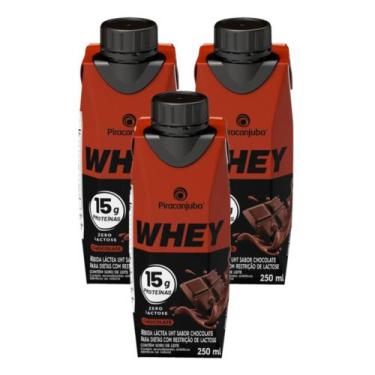 Imagem de Kit 3 Bebida Láctea Piracanjuba Whey Zero Lactose com 15g de Proteína 