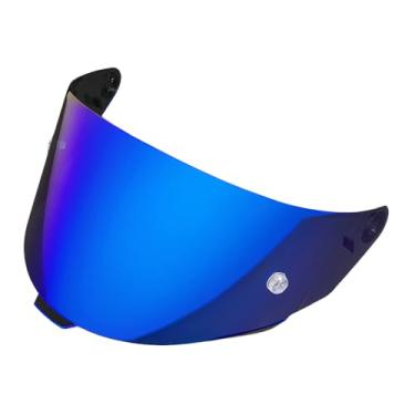 Imagem de Moontogo Viseira Capacete Viseira Escudos de Viseira para KYT TT Course Capacete Acessórios Para-brisa Faceshield (Revo Deep Blue)