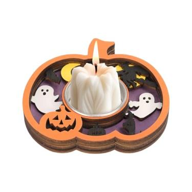 Imagem de Rrlihjgu Candelabro de Halloween,Castiçal com Abóbora e Fantasma | Peça Central Decorativa de para Decoração de Halloween em Casa Sala de Estar Quarto Festa e Casa de Campo
