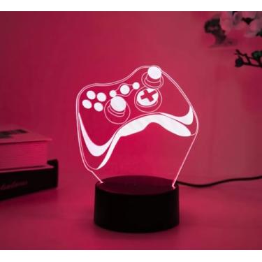 Imagem de Controlador de jogos, luz noturna LED, alimentado por USB, controle de toque, lâmpada decorativa 3D