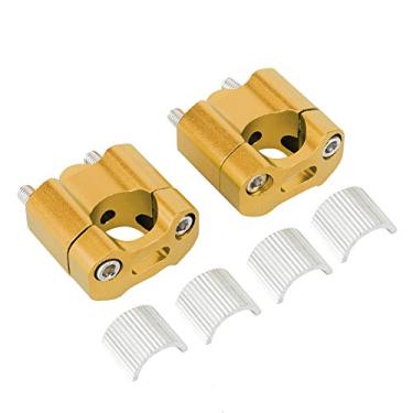 Imagem de Grampos de Riser de Guidão Precisos para Motocicleta 22 Mm/28mm, Liga Alumínio CNC, Adaptador Montagem Ajustável, Kit Instalação Rápida Design Compacto Moderno, Completo (Ouro)