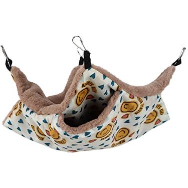 Imagem de Rede de gaiola para animais de estimação pequena rede de pendurar para animais de estimação cama balançante rede macia brinquedo para papagaio rato de hamster [girassol P] redes