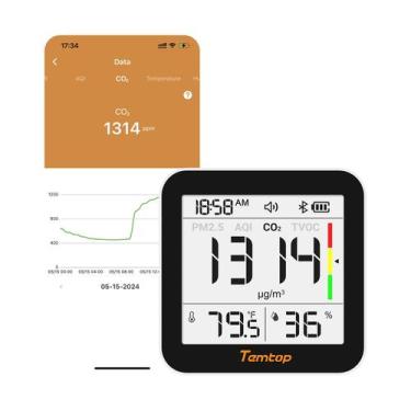 Imagem de Monitor de qualidade do ar interno Temtop M10+ CO2 PM2.5 VOC
