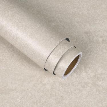 Imagem de VaryStyle Papel de contato de mármore arenito bege para bancadas, descasque e cole papel de parede de granito texturizado removível à prova d'água para cozinha, banheiro, bancada, papel de contato