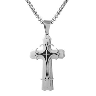 Imagem de Corrente com Pingente Crucifixo Cruz Templária Cruz de Malta