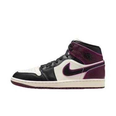 Imagem de Nike Tênis feminino Air Jordan 1 Mid SE, Vela/preto-ativo rosa-bordeaux, 41