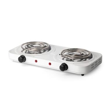 Imagem de Fogão Portátil Fogareiro Indução Camping Viagem 2 bocas(Branco,110V)